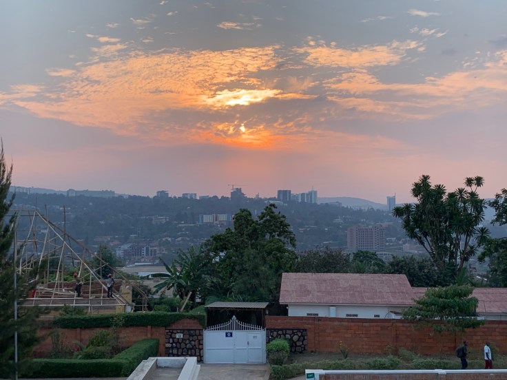 picture of rwandan hills at sunset